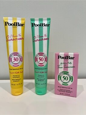 New PoolBar London Sunscreen Broad Spectrum SPF set of 3 lotions Anthropologie